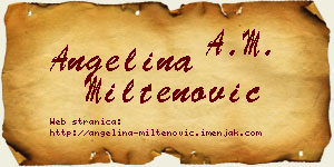 Angelina Miltenović vizit kartica
